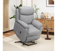 HOMCOM Power Lift Chair Electric Riser Recliner with Remote Control - Grey | TJ Hughes