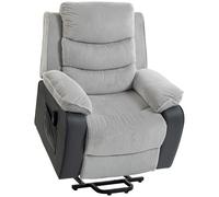 Homcom Power Lift Riser Recliner Chair With High Back, Remote, Light Grey Light Grey