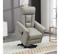 Homcom Power Lift Chair, Pu Leather Electric Recliner With Side Pocket In Grey Grey