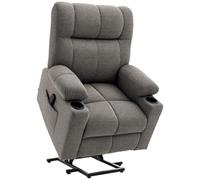 HOMCOM Power Lift Chair Recliner for Elderly Velvet Wide Seat Grey