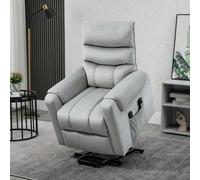 HOMCOM Power Lift Chair - Rise and Recliner Chair with Remote Control - Grey | TJ Hughes