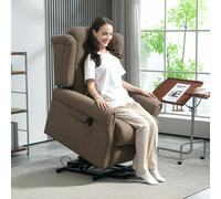 HOMCOM Power Lift Recliner Armchair with Wingback, Button Tufted, Brown