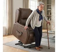 HOMCOM Power Lift Recliner Chair Dual Motor, Brown HOMCOM Brown