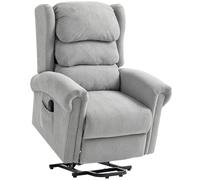 HOMCOM Power Lift Recliner Chair for Elderly, Velvet Electric Riser and Recliner Armchair for Living Room with Remote Control, 2 Side Pockets, Thick Padded Back, Grey