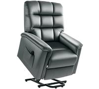 HOMCOM Power Lift Recliner Chair for Elderly, Velvet Fabric Electric Riser and Recliner Armchair for Living Room with Remote Control, USB Port and 2 Side Pockets, Dark Grey Dark Grey