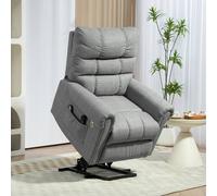 HOMCOM Power Lift Recliner Chair for Elderly with Massage and Heat - Grey - Polyester - 91W x 97D x 101Hcm