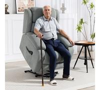 Homcom Power Lift Recliner Chair For Elderly With Massage, Light Grey