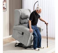 HOMCOM Power Lift Recliner Chair for Elderly with Remote Control, Grey, Grey