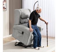 HOMCOM Power Lift Recliner Chair for Elderly with Remote Control - Grey | TJ Hughes