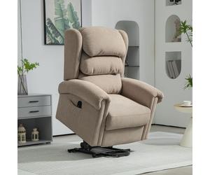 HOMCOM Power Lift Recliner Chair for Elderly with Remote Control, Khaki