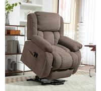 HOMCOM Power Lift Recliner Chair, Reclining Chair with Massage, Light Brown