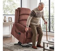 Homcom Power Lift Recliner Chair With Vibration And Heat, Wood Grip, Brown