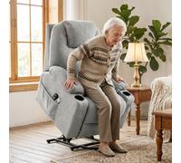 HOMCOM Power Lift Recliner Chair with Vibration Massage, Light Grey