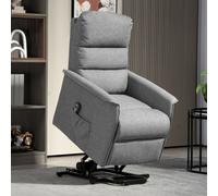 HOMCOM Grey Power Lift Electric Recliner Chair with Remote - Size: Single - Wilko