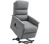 HOMCOM Grey Power Lift Electric Recliner Chair with Remote - Size: Single - Wilko