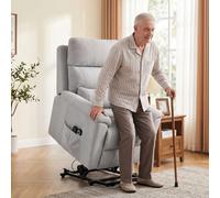 Homcom Power Lift Recliner, Lift Chair With Massage And Heat, Light Grey