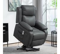 HOMCOM Power Lift Recliner with Remote - Riser Chair, 160 Back, 8 Massage Points, 6 Modes, Dark Grey (713-091V70CG)