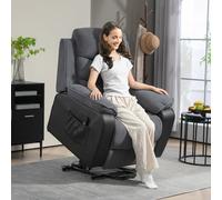 Power Lift Recliner Chair with Remote Control and 2 Side Pockets HOMCOM Dark Grey One Size