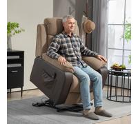 HOMCOM Power Lift Riser and Recliner Chair with Remote Control - Brown | TJ Hughes Dark Grey