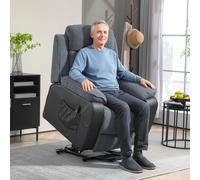 HOMCOM Dark Grey Patchwork Design Electric Power Lift Elderly Recliner Armchair - Size: Single - Wilko