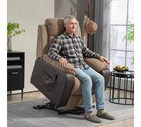 HOMCOM Power Lift Riser and Recliner Chair with Remote Control - Brown | TJ Hughes Dark Grey