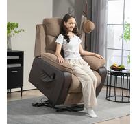 HOMCOM Power Lift Riser Recliner Chair with Remote - Brown, 150 Lift & Recline, USB, Side Pockets | Model 713-178V70BN