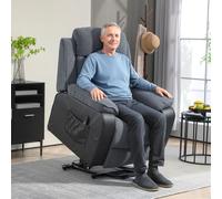 Homcom Power Lift Riser And Recliner Chair With Remote Control In Dark Grey Dark Grey One Size