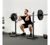 HOMCOM Power Rack Weight Stand Bar Barbell Squat Stand Spotter, for Home Workout