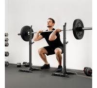 Homcom Power Rack Weight Stand Bar Barbell Squat Stand Spotter, For Home Workout