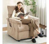 HOMCOM Power Recliner Armchair with Quiet Motor, Massage Reclining Chair in Beige HOMCOM Beige Armchair