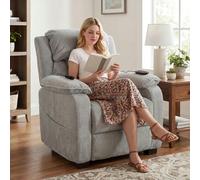 HOMCOM Power Recliner Chair with Massage and Heat, Spring Seat, Light Grey