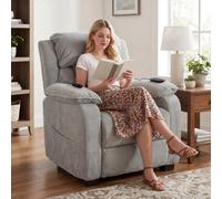 Homcom Power Recliner Chair With Massage And Heat, Spring Seat, Light Grey
