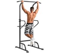 HOMCOM Power Tower Dip Station Pullup Bar Freestanding Adjustable Home Gym