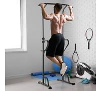 Homcom Power Tower Multi Function Pull Up Station With Adjustable Height In Black Black