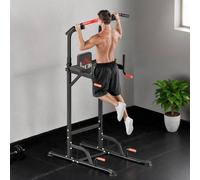 HOMCOM Power Tower Station with Dip Stand, Pull Up Bar Home Office Gym Training Workout Equipment