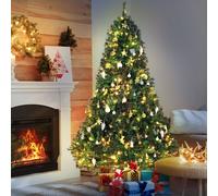 HOMCOM 6FT Pre-Lit Artificial Christmas Tree 200 LED Xmas Tree - TJ Hughes