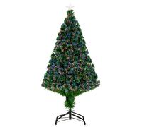HOMCOM Prelit Christmas Tree Artificial Tree, Metal Base, Pre-Lit, 1.2m Aosom UK