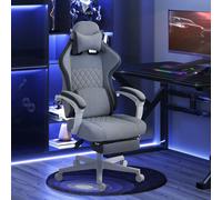 HOMCOM Printed Velvet Computer Recliner Chair with Adjustable Height, Grey, Grey