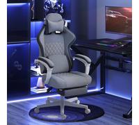 HOMCOM Printed Velvet Computer Recliner Chair with Adjustable Height, Grey