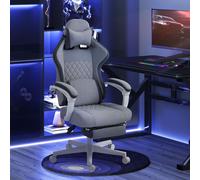 HOMCOM Printed Velvet Computer Recliner Chair with Adjustable Height, Grey