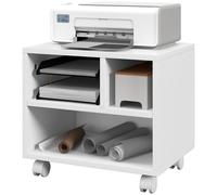 HOMCOM Printer Stand w/ Storage Printer Cart on Wheels for Home Office White HOMCOM White