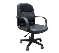 Homcom Pu Leather 360 Swivel Home Office Chair With Armrest Black
