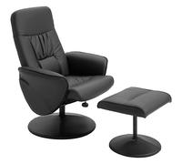 Homcom Pu Leather Armchair And Footrest Swivel Recliner W/ Ottoman Black Black