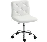HOMCOM Modern Vanity Computer Desk Chair with Rolling Wheels, White HOMCOM White