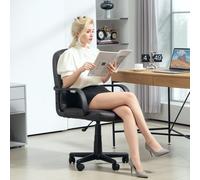 HOMCOM PU Leather Office Chair Swivel Home Computer Desk Chair, Dark Brown HOMCOM Dark Brown