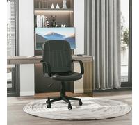 HOMCOM Swivel Executive Office Chair, PU Leather Computer Desk Chair, Gaming Seater, Home Office Chair, Ergonomic Design, Black Aosom UK