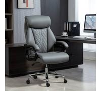 Homcom Office Chair With Spring Padding, Pu Leather Computer Desk Chair In Dark Grey Dark Grey One Size