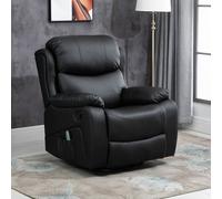 HOMCOM Massage Recliner Chair Manual Reclining Chair with Footrest Remote Black
