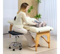 HOMCOM PU Leather Rolling Stool, Height Adjustable Salon Chair - Black - PU Leather, Foam, Multi-layer Board, Metal
