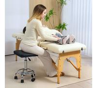 PU Leather Rolling Stool, Height Adjustable Salon Chair with Foot Rest HOMCOM Black One Size